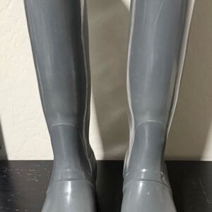 Hunter Original Gray Gloss Boots. Very Good Condition Size 7